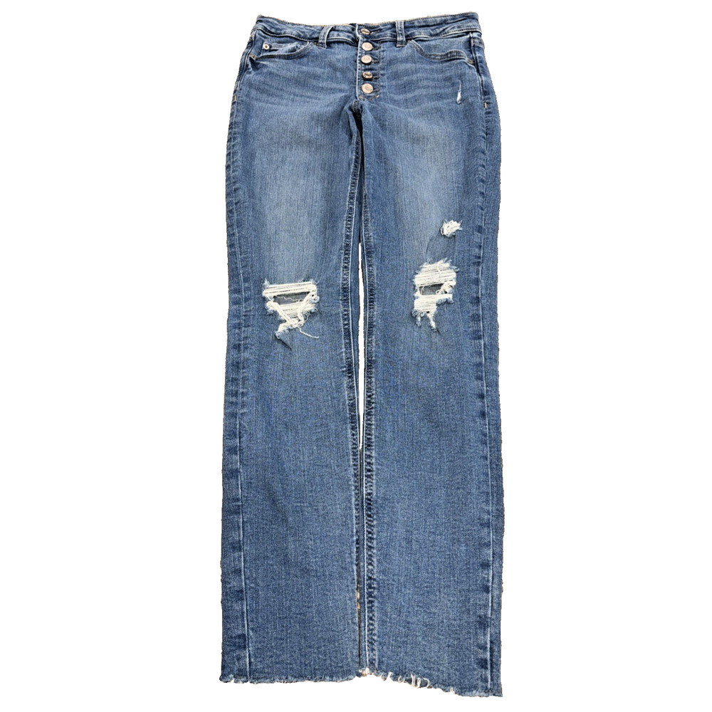 GAP High Rise Legging Jeans Size 28 5-Button Fly Distressed Raw Hem